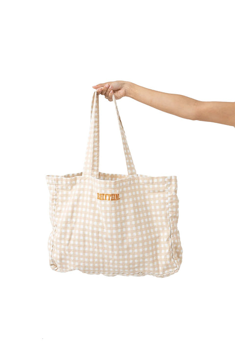 Rhythm Lola Check Tote Bag - Clay
