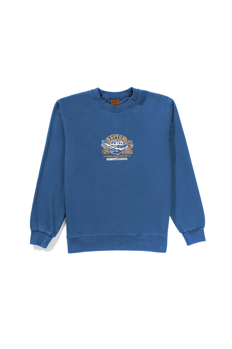 Rhythm Motel Vintage Fleece Crew - Cobalt- Front