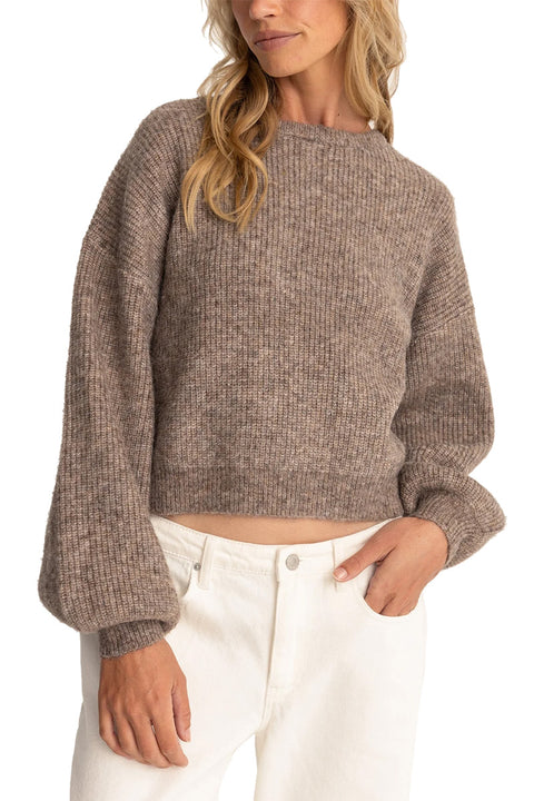 Rhythm Quinn Knit Jumper - Oatmeal- Front close up view