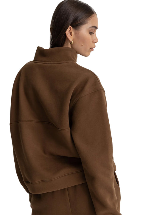 Rhythm Shores 1/4 Zip Fleece - Chocolate - Back