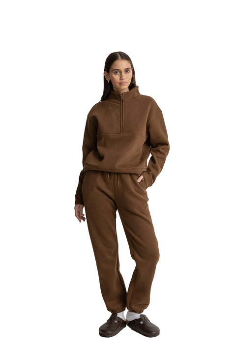 Rhythm Shores 1/4 Zip Fleece - Chocolate - Full