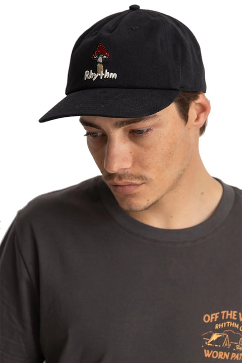 Rhythm Shroom Cap - Black- Front view on model