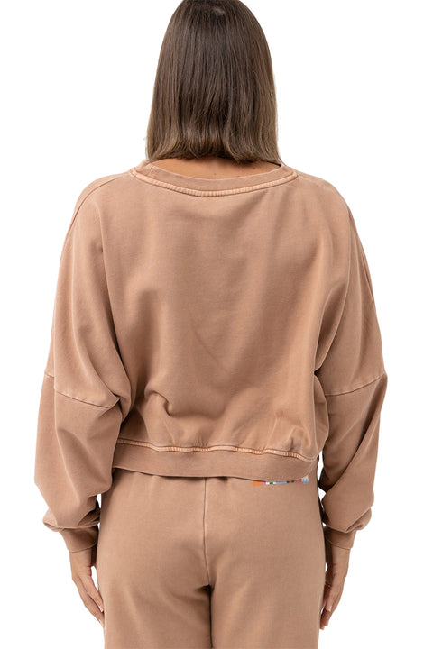 Rhythm Stacked Slouch Fleece - Caramel - Back