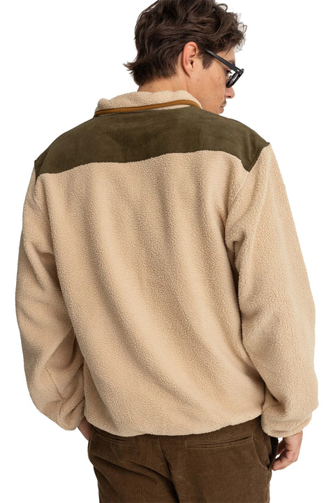 Rhythm Tamas Half Zip Pull Over - Bark- back