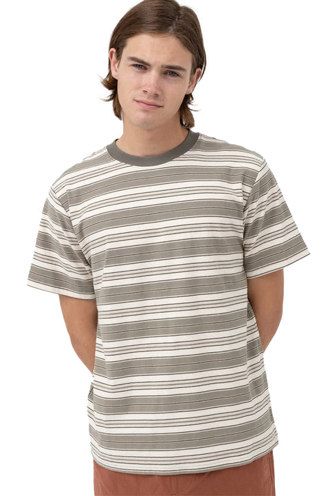 Rhythm Vintage Stripe S/S Shirt - Olive
