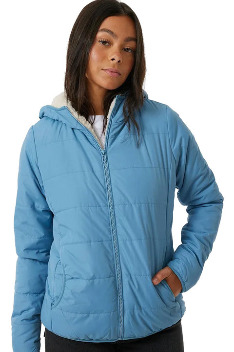 Rip Curl Anti-Series Anoeta Classic Jacket - Dusty Blue- Front close up