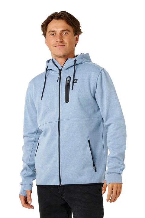 Rip Curl Anti Series Departed Zip Thru - Faded Denim- Side view
