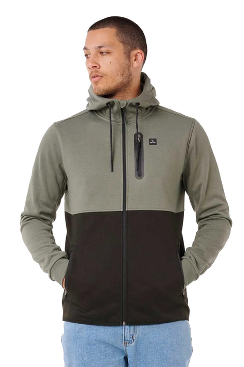 Rip Curl Anti Series Departed Zip Thru Jacket - Cactus Green- Front