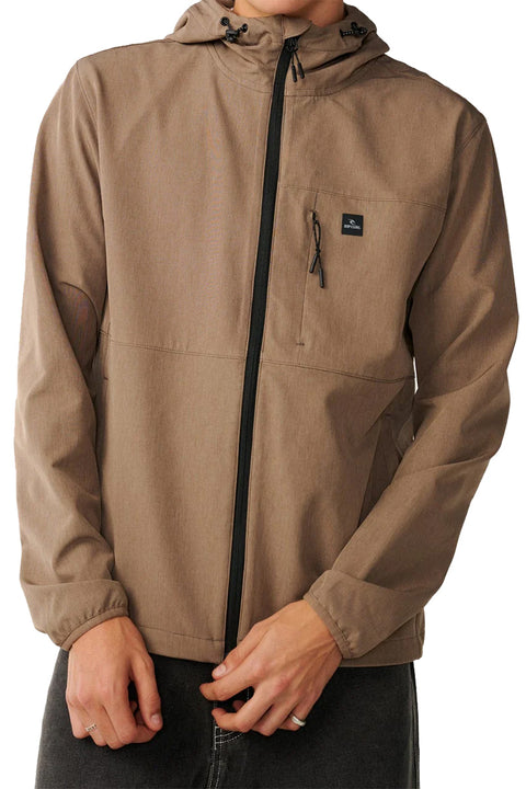 Rip Curl Anti Series Elite Jacket - Walnut- Close up on front