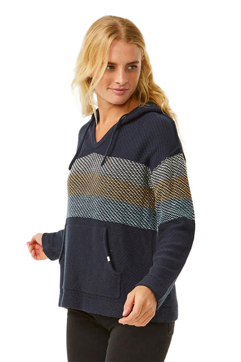Rip Curl Block Party Poncho Knit - Navy - Side