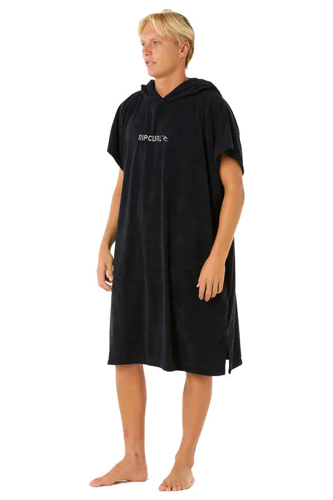 Rip Curl Brand Hooded Towel - Black / Grey- Side