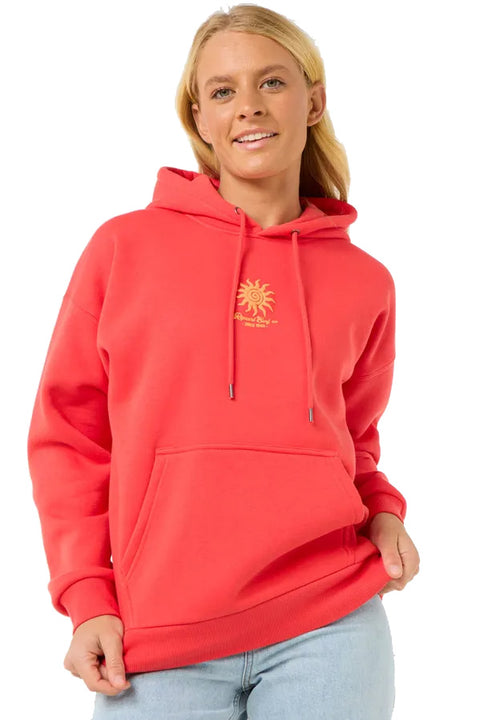 Rip Curl Cala Band Heritage Hoody - Red- Front close up