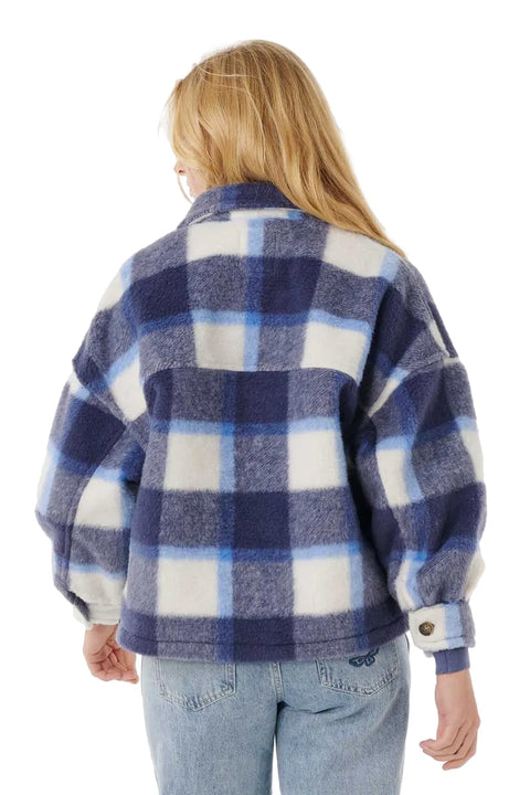 Rip Curl Cala Nights Check Jacket - Blue - Back