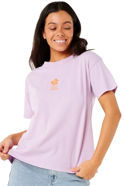 Rip Curl Cala Nights Relaxed Tee - Lilac- Front
