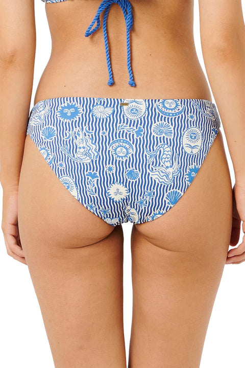 Rip Curl Catalina Waves Full Bikini Bottom - Vintage Blue- Back