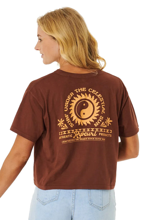 Rip Curl Celestial Sun Heritage Crop - Brown - Side