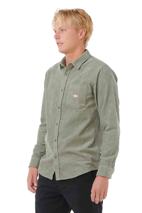 Rip Curl Classic Surf Cord L/S Shirt - Cactus Green - Side