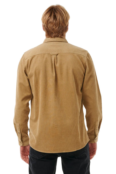 Rip Curl Classic Surf Cord L/S Shirt - Dark Khaki- Back
