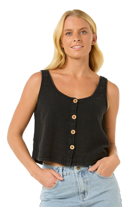 Rip Curl Classic Surf Tank II - Washed Black- Front