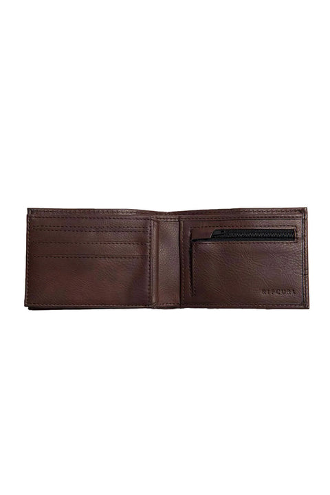 Rip Curl Corpawatu Icon PU Slim Wallet - Black / Tan - Open