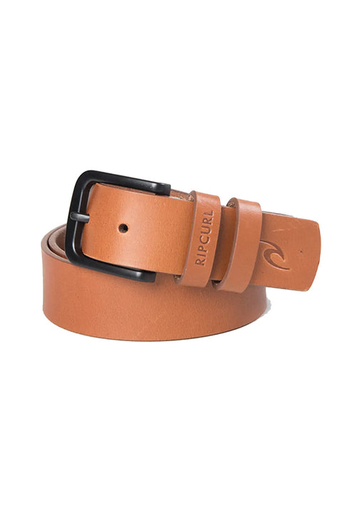 Rip Curl Cut Down Leather Belt - Tan- Front