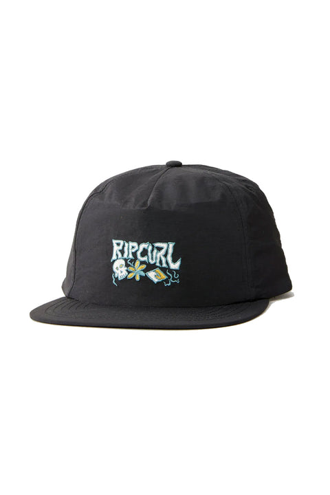 Rip Curl Dead Sled Snapback Cap - Washed Black- Front view