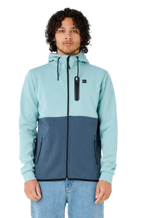 Rip Curl Anti Series Departed Zip Through Jacket - Blue Lagoon- Front