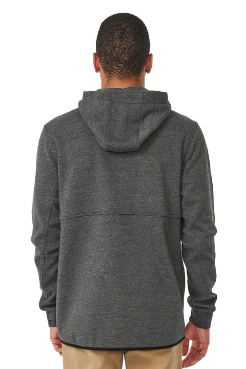 Rip Curl Anti Series Departed Zip Through Fleece - Charcoal Marle- Back
