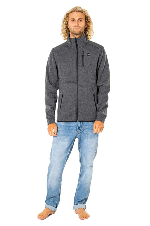 Rip Curl Departed Anti Series Zip Crew - Charcoal Marle - Full