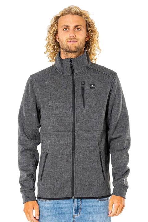 Rip Curl Departed Anti Series Zip Crew - Charcoal Marle