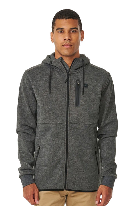 Rip Curl Departed Anti Series Zip Through Jacket - Charcoal Marle