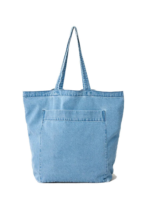 Rip Curl Distressed Denim Tote Bag - Mid Blue- Back