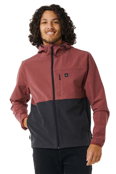 Rip Curl Elite Anti-Series Zip Through Jacket - Apple Butter- Front view