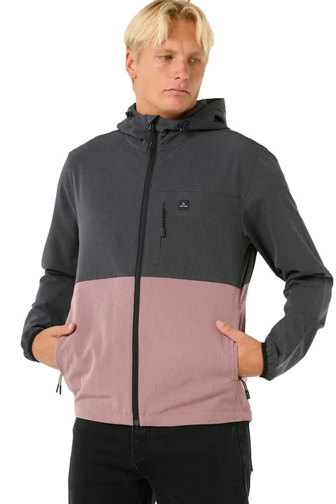 Rip Curl Elite Anti-Series Zip Through Jacket - Mushroom Rock- Front