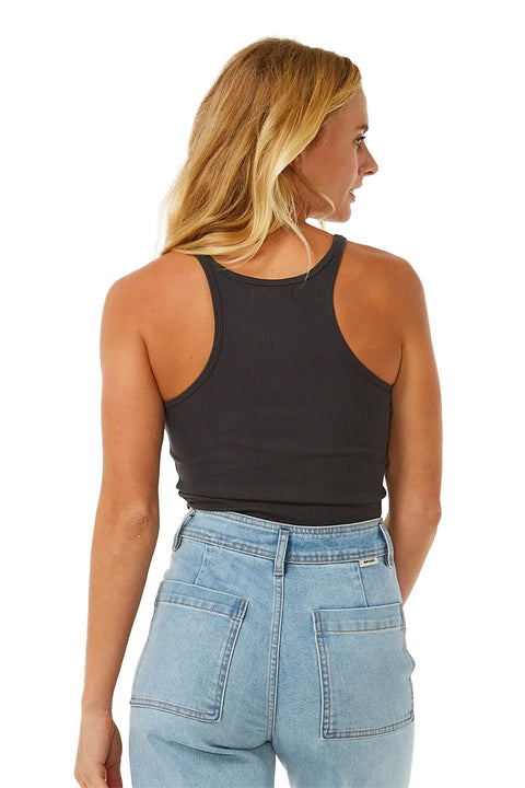 Rip Curl Endless Summer Ribbed Tank - Washed Black - Back