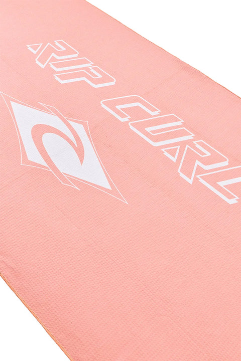 Rip Curl Fade Out Packable Towel - Papaya- Close up on logo