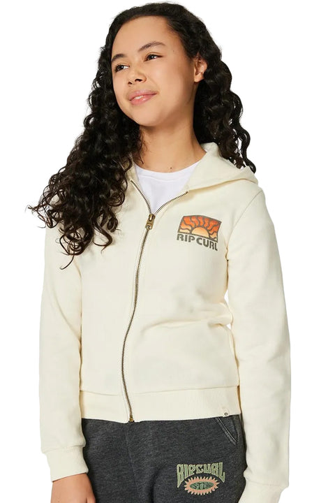 Rip Curl Girl's Trippin Zip Hoodie - Bone