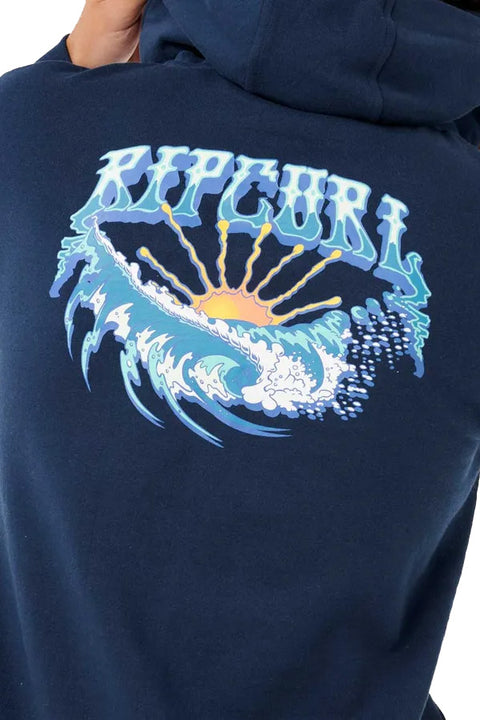 Rip Curl Hazed And Tubed Zip Through - Navy- Close up on back logo