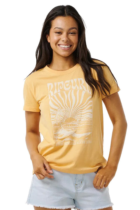Rip Curl Heatwave Standard Tee - Orange- Front