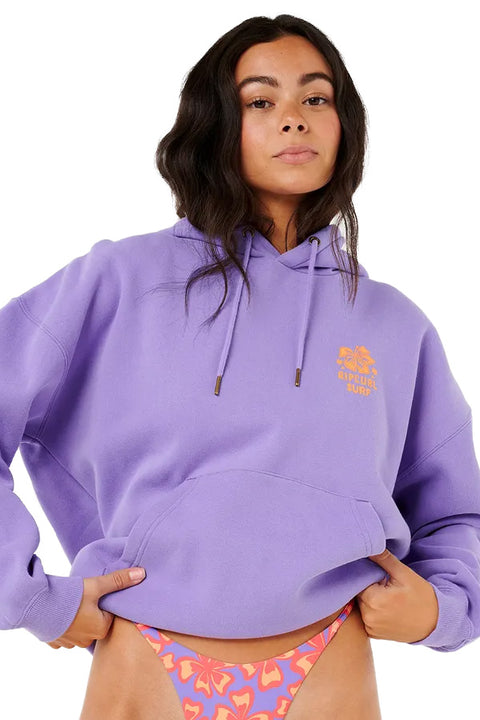 Rip Curl Hibiscus Heritage Hoodie - Purple- Front