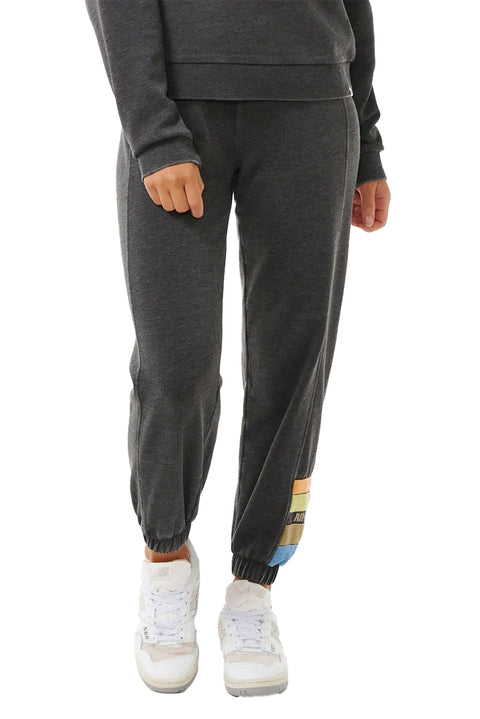 Rip Curl High Tide Track Pants - Washed Black- Close up on front