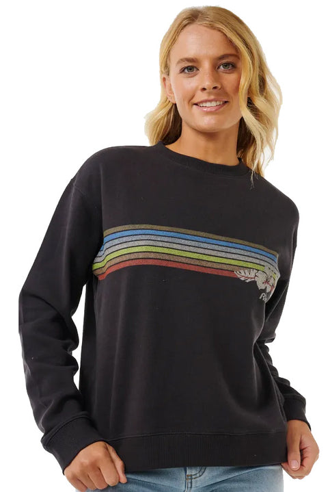 Rip Curl Hoffman Relaxed Crew - Washed Black- Front