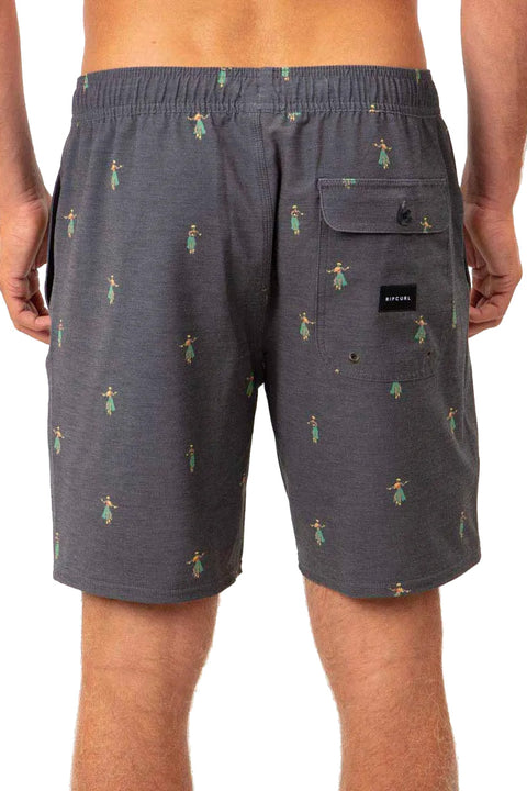 Rip Curl Hula Breach Volley 18" Shorts - Washed Black - Back