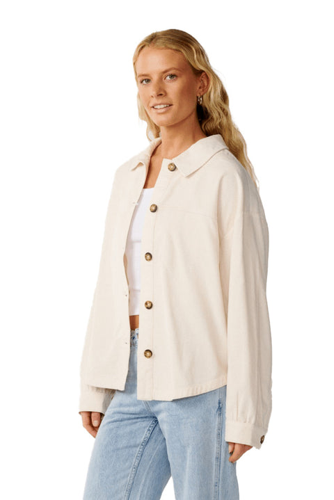 Rip Curl Keepsakes Washed Cord Shirt - Stone- Back