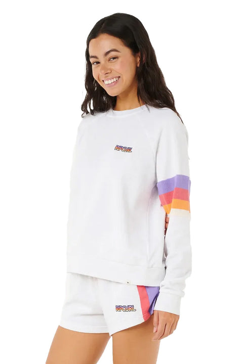 Rip Curl Las Dalias Raglan Crew - Grey Marle- Side