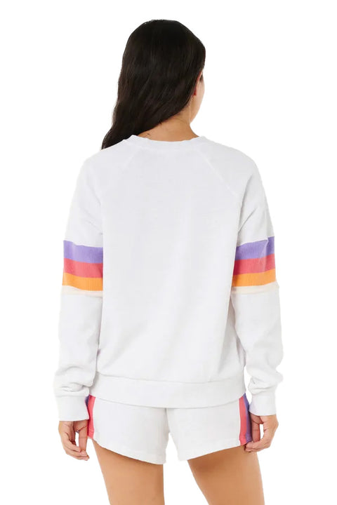 Rip Curl Las Dalias Raglan Crew - Grey Marle- Back