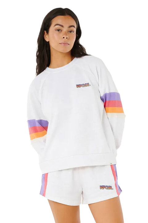 Rip Curl Las Dalias Raglan Crew - Grey Marle- Front