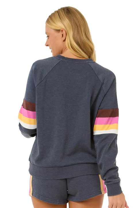 Rip Curl Las Dalias Raglan Crew - Navy- Back