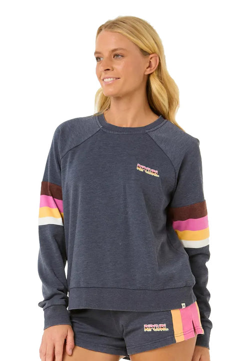 Rip Curl Las Dalias Raglan Crew - Navy- Front