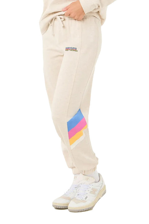 Rip Curl Las Dalias Track Pants - Oatmeal Marle- Side